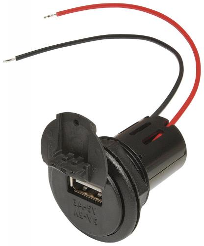 Pro car Einbausteckdose Power USB mit Gewindehlse und Deckel 12 - 24 V