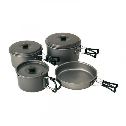 Trekking-Geschirrset aus Aluminium 8 - teilig