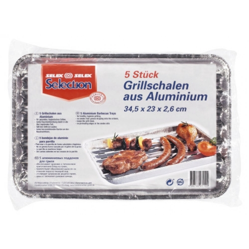 Selection Aluminium Grillpfanne Grillschalen Grillzubehör 5 Stück