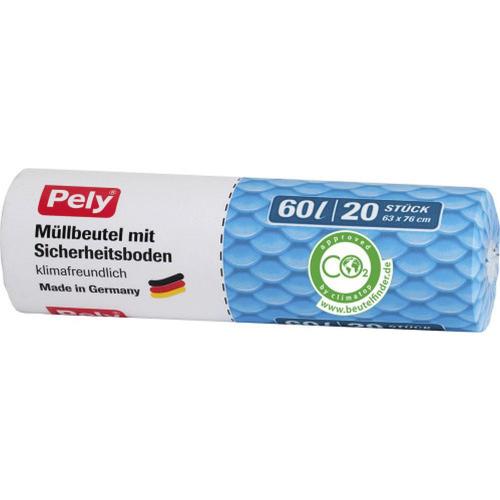 Pely Mllbeutel mit Sicherheitsboden Mlleimer-Beutel 60 Liter 20 Stck