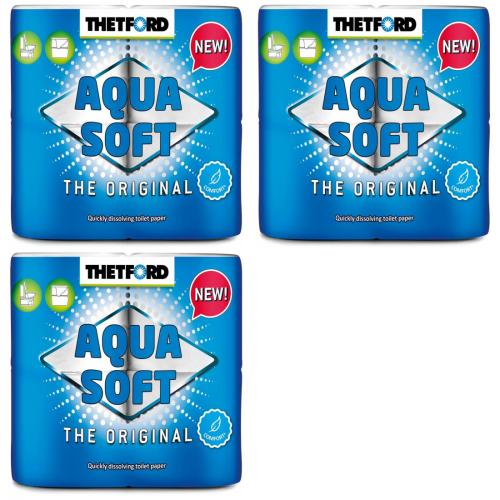 3 x Thetford Aqua Soft Toilettenpapier WC Papier Campingtoilette 4 Rollen