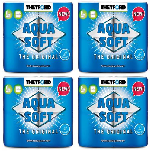 4 x Thetford Aqua Soft Toilettenpapier WC Papier Campingtoilette 4 Rollen