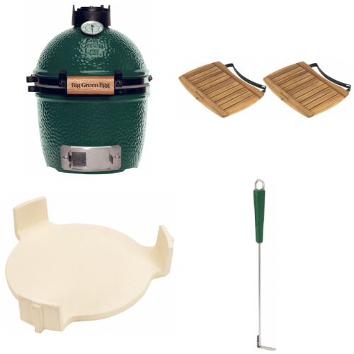 Big Green Egg Mini inkl. Auentisch, ConvEGGtor, Ascheschieber