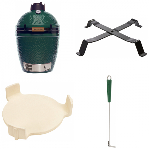 Big Green Egg Medium inkl. Tischnest, ConvEGGtor, Ascheschieber