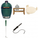 Big Green Egg Gre L mit Akazienholztisch, ConvEGGtor, Ascheschieber, Looftlighter