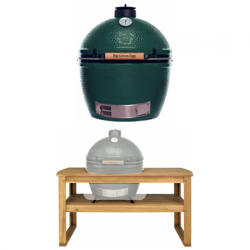 Big Green Egg Gre XL mit Akazienholztisch