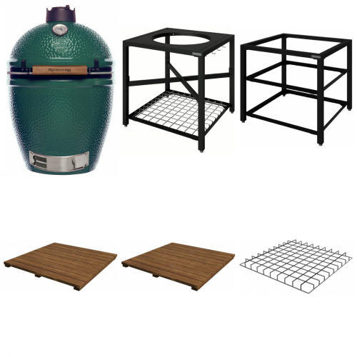 Big Green Egg Gre L mit Auenkche aus Akazienholz