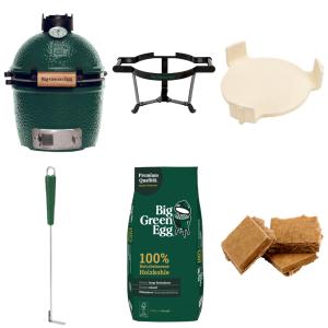 Big Green Egg Mini inkl. Carrier, ConvEGGtor, Ascheschieber, 9kg Holzkohle, Grillanznder