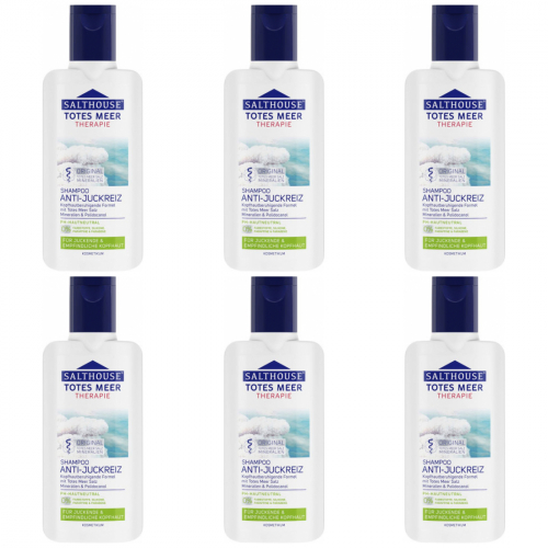 6 x Salthouse Totes Meer Therapie Anti Juckreiz Shampoo 250ml