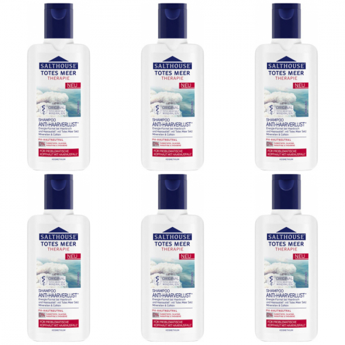 6 x Salthouse Totes Meer Therapie Shampoo Anti Haarverlust 250ml
