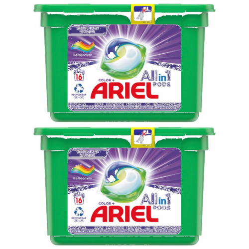 2 x Ariel All-in-1 PODS Color Farbschutz 16 Waschladungen