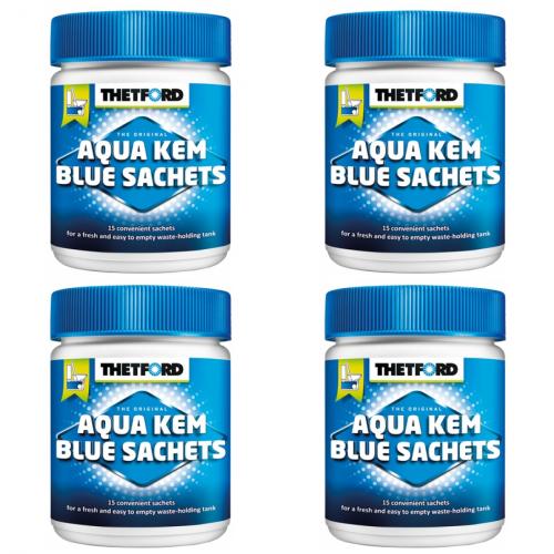 4 x Aqua Kem Blue Sachets 15 Stck  Toilette Camping Wohnmobil 