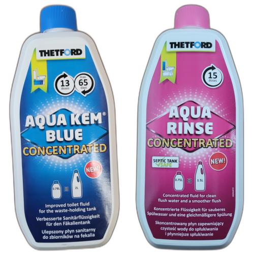 Thetford Aqua Kem Blue Konzentrat 780ml + Rinse 750ml