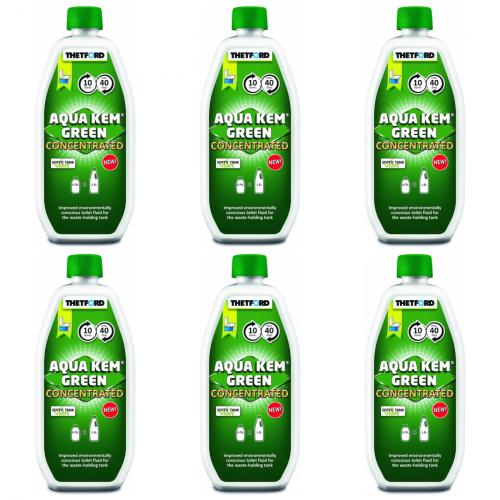 6 x Thetford Aqua Kem Green Fkalientankflssigkeit Konzentrat Sanitrflssigkeit 750ml