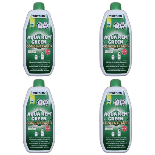 4 x Thetford Aqua Kem Green 750ml Fkalientankflssigkeit Konzentrat Sanitrflssigkeit