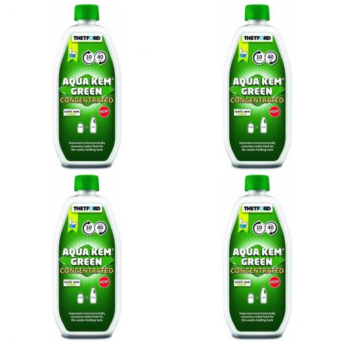 4 x Thetford Aqua Kem Green 750ml Fkalientankflssigkeit Konzentrat Sanitrflssigkeit