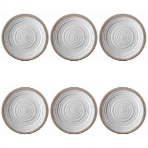 6 x Movera Dessertteller Apollo Stone Touch Bruchfest Campinggeschirr creme/beige
