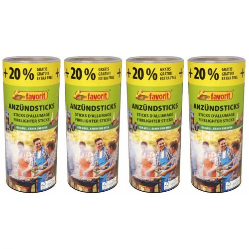 4 x Favorit Anzndsticks fr Grill Kamin Ofen Anznder 100 Stck