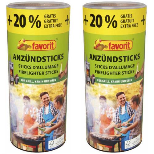 2 x Favorit Anzndsticks fr Grill Kamin Ofen Anznder 100 Stck