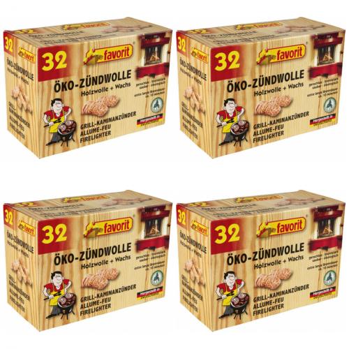 4 x Favorit ko Zndwolle Grill Kamin Ofen Anznder 32 Stck