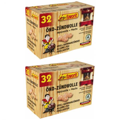 2 x Favorit ko Zndwolle Grill Kamin Ofen Anznder 32 Stck