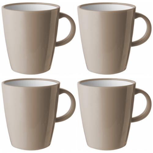 4 x Movera Kaffeetasse ABS Apollo Henkelbecher Bruchfest Campinggeschirr creme/beige