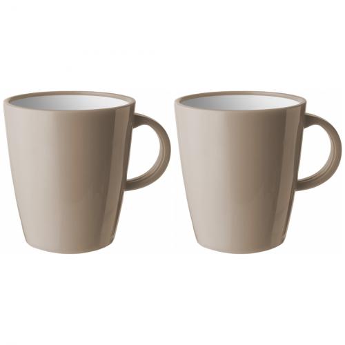 2 x Movera Kaffeetasse ABS Apollo Henkelbecher Bruchfest Campinggeschirr creme/beige