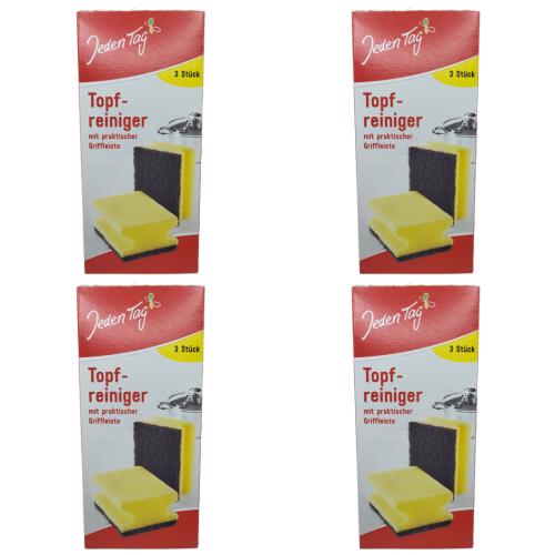 4 x JedenTag Topfreiniger Splschwamm 3 Stck
