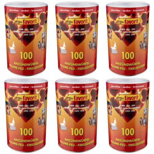6 x Favorit Anzndwrfel Anznder Grillanznder Feueranznder 100 Stck