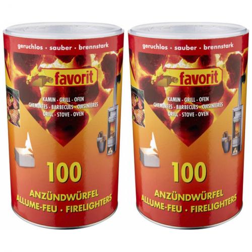 2 x Favorit Anzndwrfel Anznder Grillanznder Feueranznder 100 Stck
