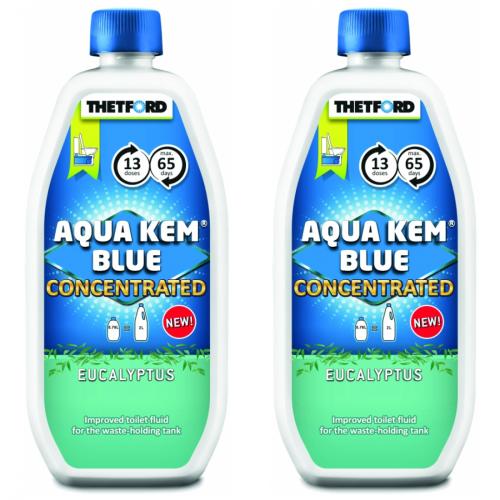 2 x Thetford Aqua Kem Blue Konzentrat Eucalyptus Toilettenflssigkeit Sanitrzusatz 780 ml