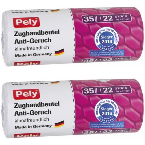 2 x Pely Mllbeutel Zugbandbeutel Anti-Geruch 22 Stck