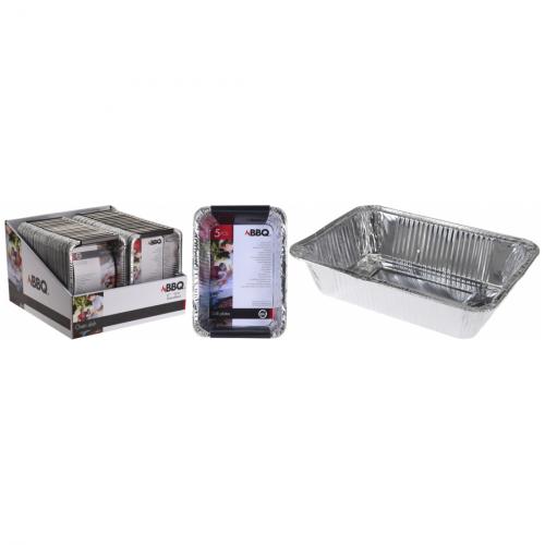 4 x BBQ Grillschale Aluminium Grillzubehr 5 Stck 22x15,5x4,8cm