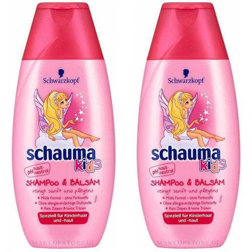 2 x Schauma Kids Shampoo + Balsam für Mädchen Vegane Formel 250ml