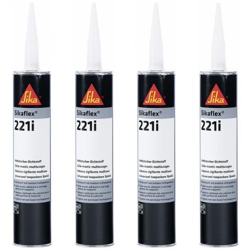 4 x Sikaflex 221i Karosseriedichtmasse 0,3 l Farbe: uniwei