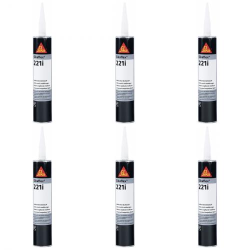 6 x Sikaflex 221i Karosseriedichtmasse 0,3 l Farbe: uniwei