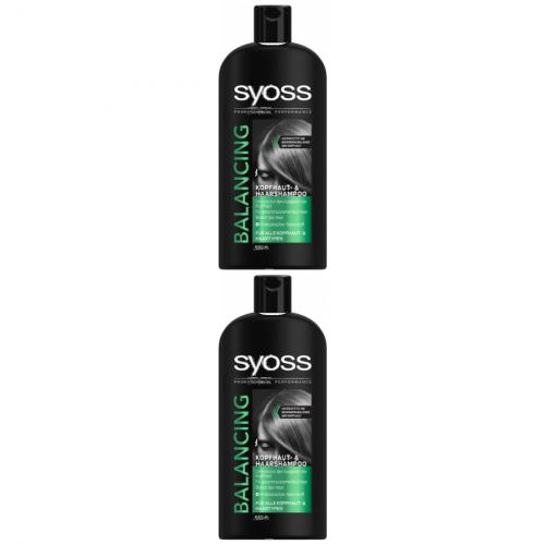2 x Syoss Balancing Shampoo 500ml Flasche