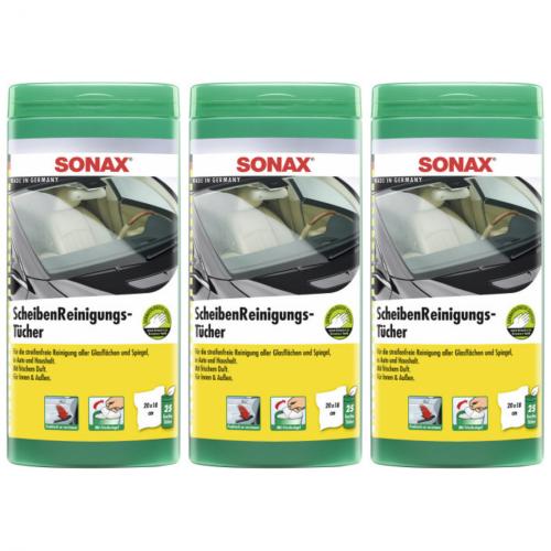 3 x Sonax Scheibenreinigungstcher 25 Stck