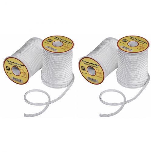 2 x Fibronleine geflochten, 5mm, 20m auf Spule, wei, 410 daN
