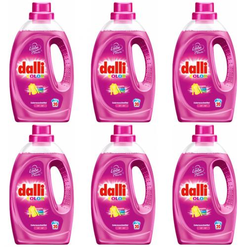 6 x Dalli Color Flssig 20 Waschladungen 1,1L Flasche Colorwaschmittel