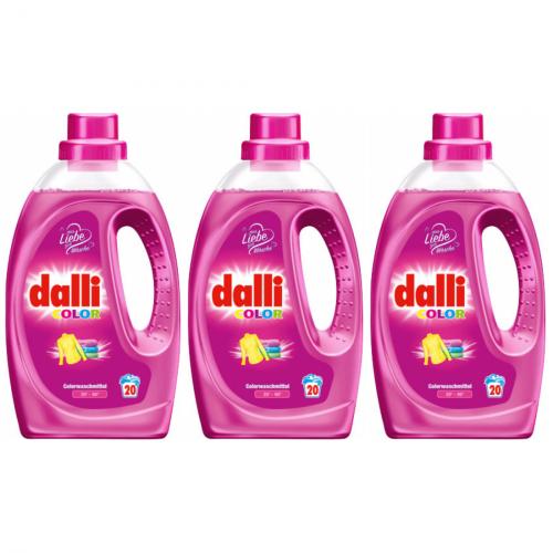 3 x Dalli Color Flssig 20 Waschladungen 1,1L Flasche Colorwaschmittel