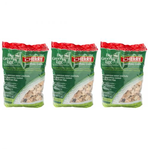 3 x Big Green Egg Kirsche Cherry Holzchips Rucherchips 2,9 Liter