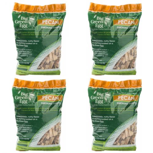 4 x Big Green Egg Pekannuss Pecan Holzchips Rucherchips 2,9 Liter