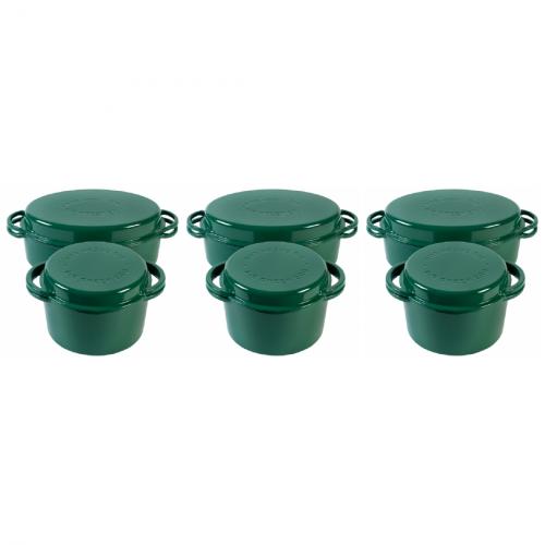 3 x Big Green Egg Dutch Oven Grn oval