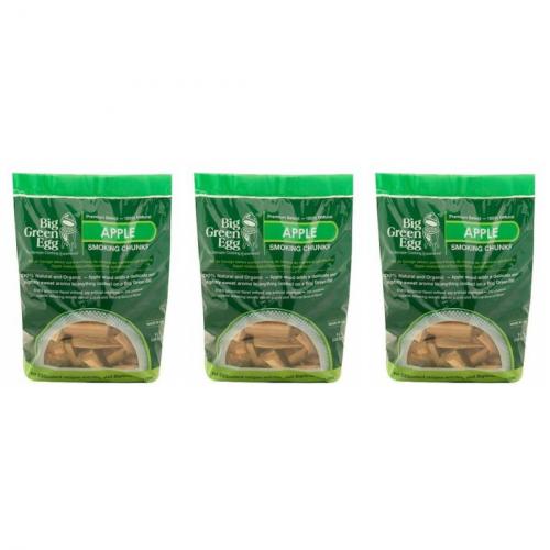 3 x Big Green Egg Apfel Holzstckchen Holz Chunks 9 Liter