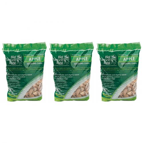 3 x Big Green Egg Apfel Apple Holzchips Rucherchips 2,9 Liter