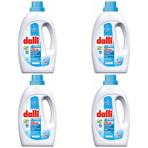 4 x Dalli med flssig - ohne Parfumstoffe 18 Waschladungen 1,1L Flasche