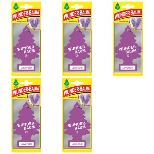 5 x Duft Lufterfrischer Wunderbaum Lavendel
