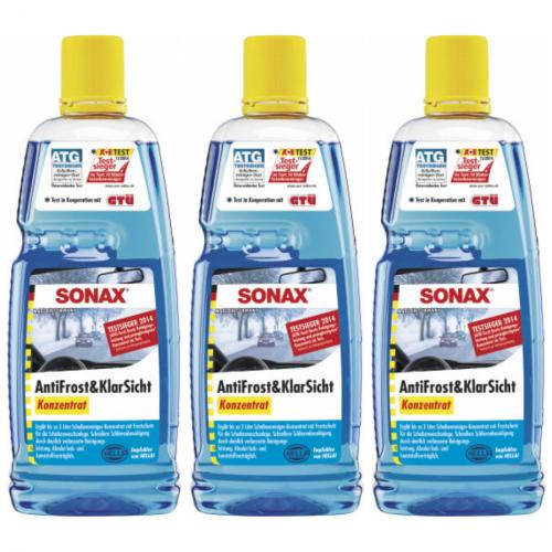 3 x Sonax Antifrost & Klarsicht 1L Konzentrat