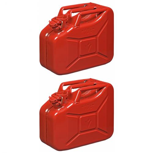 2 x Benzinkanister 10L metall rot UN- & TUEV/GS-geprueft